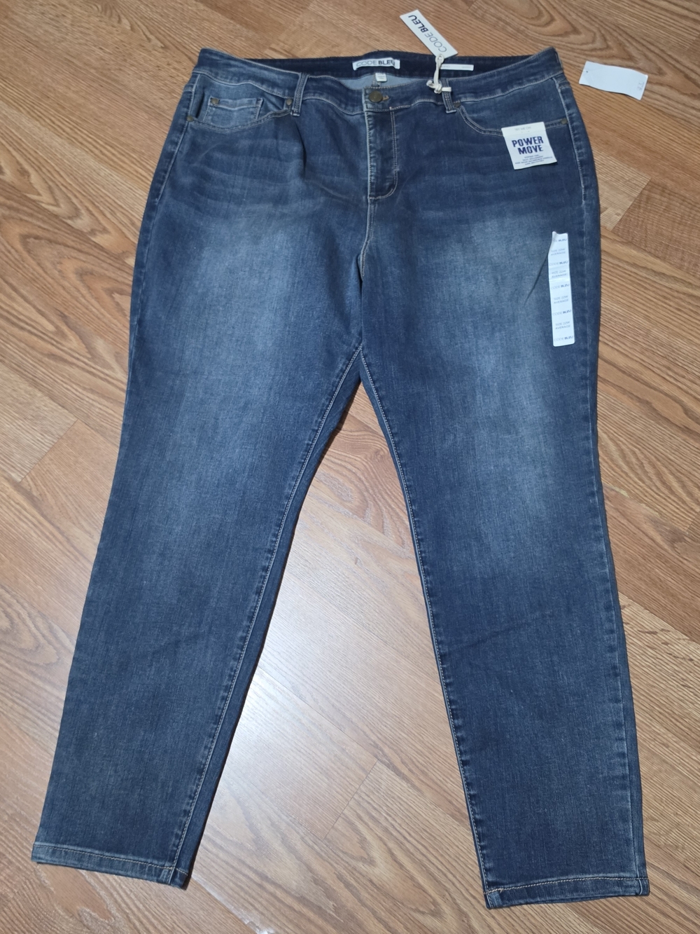 CODE BLEU SOHO SKINNY POWER MOVE MID RISE DARK INDIGO STRETCH JEANS